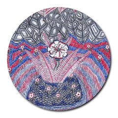 Abstract Flower Field Round Mousepads by okhismakingart