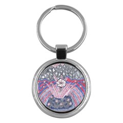 Abstract Flower Field Key Chains (round)  by okhismakingart