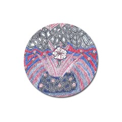 Abstract Flower Field Magnet 3  (round) by okhismakingart