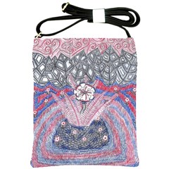 Abstract Flower Field Shoulder Sling Bag by okhismakingart