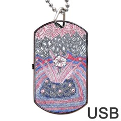 Abstract Flower Field Dog Tag Usb Flash (one Side) by okhismakingart