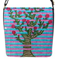 Notebook Flower Tree Flap Closure Messenger Bag (s) by okhismakingart