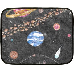 Space Double Sided Fleece Blanket (mini)  by okhismakingart