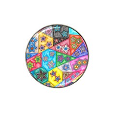 Stained Glass Flowers  Hat Clip Ball Marker