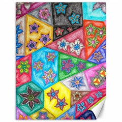 Stained Glass Flowers  Canvas 12  X 16  by okhismakingart
