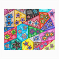 Stained Glass Flowers  Small Glasses Cloth (2-side) by okhismakingart