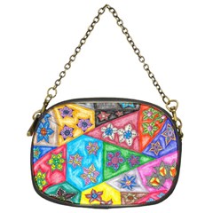 Stained Glass Flowers  Chain Purse (one Side)
