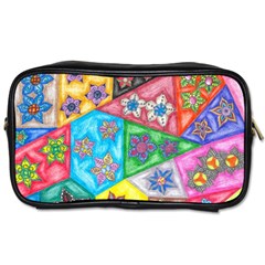 Stained Glass Flowers  Toiletries Bag (one Side)