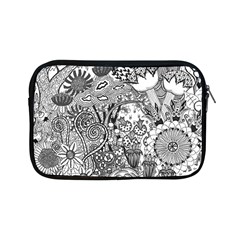 Floral Jungle Black And White Apple Ipad Mini Zipper Cases by okhismakingart