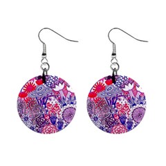 Floral Jungle Purple Mini Button Earrings by okhismakingart