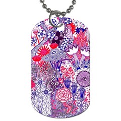 Floral Jungle Purple Dog Tag (two Sides) by okhismakingart