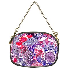 Floral Jungle Purple Chain Purse (two Sides) by okhismakingart