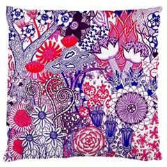 Floral Jungle Purple Large Flano Cushion Case (one Side)