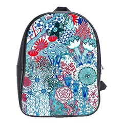 Floral Jungle Blue School Bag (XL)