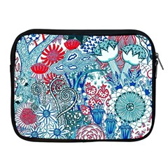 Floral Jungle Blue Apple Ipad 2/3/4 Zipper Cases by okhismakingart