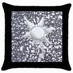 Geometric Flower And Vines 01 Throw Pillow Case (black) by okhismakingart