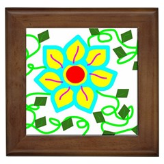 Digital Flower Framed Tiles by okhismakingart