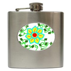 Digital Flower Hip Flask (6 Oz) by okhismakingart