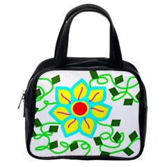 Digital Flower Classic Handbag (one Side) by okhismakingart