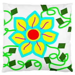 Digital Flower Large Flano Cushion Case (one Side)