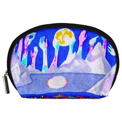 Angel s City In Blue Accessory Pouch (large) by okhismakingart