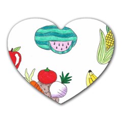 Fruits Veggies Heart Mousepads by okhismakingart