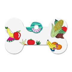 Fruits Veggies Dog Tag Bone (two Sides) by okhismakingart