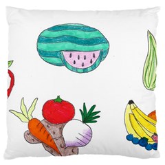 Fruits Veggies Large Flano Cushion Case (one Side)