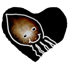 Friendly Firework Squid Large 19  Premium Heart Shape Cushions by okhismakingart