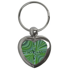 Electric Field Art Vii Key Chains (heart)  by okhismakingart