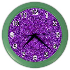 Electric Field Art Xi Color Wall Clock by okhismakingart