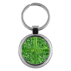 Electric Field Art Xii Key Chains (round)  by okhismakingart