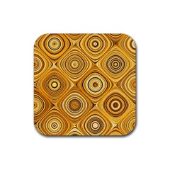 Electric Field Art Xiv Rubber Coaster (square)  by okhismakingart