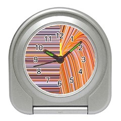 Electric Field Art Xxii Travel Alarm Clock by okhismakingart