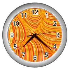 Electric Field Art Xxv Wall Clock (silver)