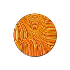 Electric Field Art Xxv Rubber Round Coaster (4 Pack)  by okhismakingart