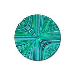 Electric Field Art Xxxi Rubber Coaster (round)  by okhismakingart