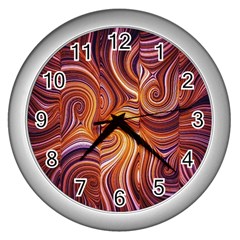 Electric Field Art Liv Wall Clock (silver) by okhismakingart