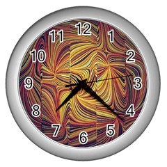 Electric Field Art Lvi Wall Clock (silver) by okhismakingart