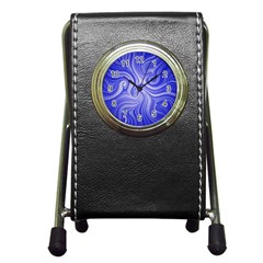 Electric Field Art Lvii Pen Holder Desk Clock by okhismakingart