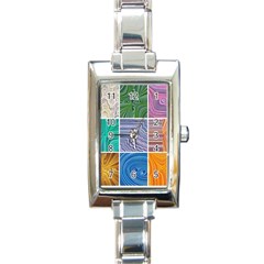 Electric Field Art Collage I Rectangle Italian Charm Watch by okhismakingart