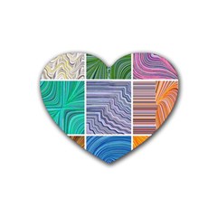 Electric Field Art Collage I Rubber Coaster (heart)  by okhismakingart