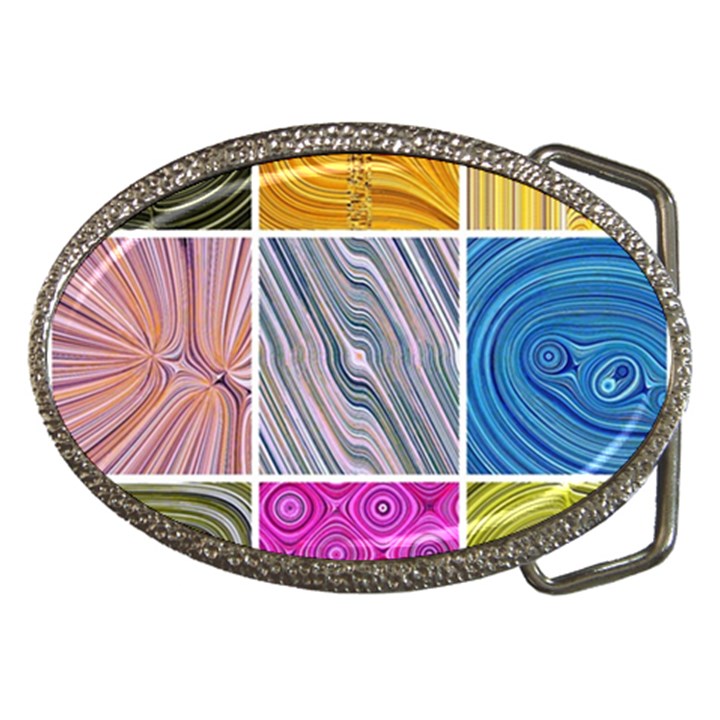 Electric Field Art Collage II Belt Buckles