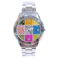 Electric Field Art Collage Ii Stainless Steel Analogue Watch by okhismakingart