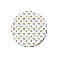 Birds, Animal, Cute, Sketch, Wildlife, Wild, Cartoon, Doodle, Scribble, Fashion, Printed, Allover, For Kids, Drawing, Illustration, Print, Design, Patterned, Pattern Rubber Round Coaster (4 Pack)  by dflcprintsclothing