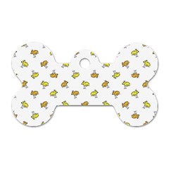 Birds, Animal, Cute, Sketch, Wildlife, Wild, Cartoon, Doodle, Scribble, Fashion, Printed, Allover, For Kids, Drawing, Illustration, Print, Design, Patterned, Pattern Dog Tag Bone (two Sides)