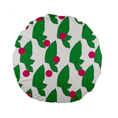 Feuilles Et Pois Standard 15  Premium Round Cushions by perlette