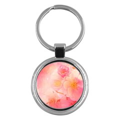 Wonderful Floral Design, Soft Colors Key Chains (round)  by FantasyWorld7