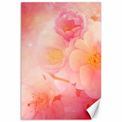 Wonderful Floral Design, Soft Colors Canvas 12  X 18  by FantasyWorld7