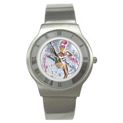 Bal Du Moulin Rouge French Cancan Stainless Steel Watch by StarvingArtisan